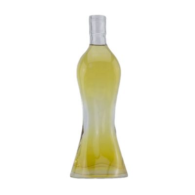 Customized Lady Body Super Flint Glass Bottle 500 Ml Liquor Spirit Bottle With Acid Etch 