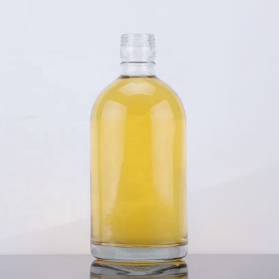 Cheap Price Boston Shape Ropp Screw Cap Bottle 500 Ml Super Flint Glass Liquor Spirit Decal Bottle 