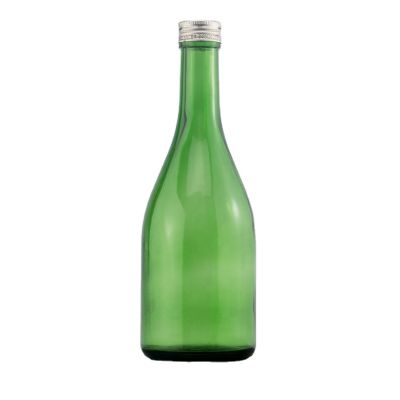 Manufacture Green Color 500 Ml Glass Bottle Cylinder Whiskey Bottle With Slope Shoulder 