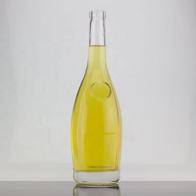 Long Neck Thick Bottom 750ml Transparent Glass Wine Bottle For Corks On Sale 