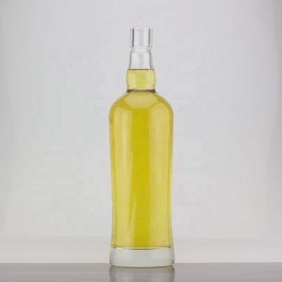 Cork Sealed Clear 750ml Rum Glass Bottle Thick Bottom High Quality Round Shape Bottle 