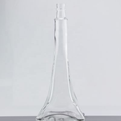 Guala Top Custom Eiffel Tower Shape Clear Empty 750ml Whisky Glass Bottle
