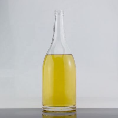 Screw Cap Sealed Custom Transparent 750ml Tequila Glass Bottle Long Neck Thick Bottom 