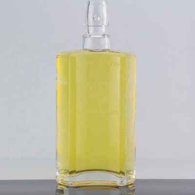 Custom Engraving Design 750ml Clear Super Flint Whisky Glass Bottle For Swing Top