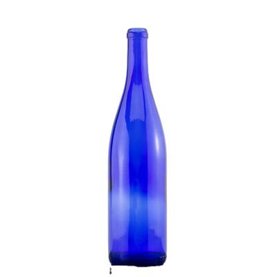 Factory Direct Premium Clear Transparent Blue Custom Color Vodka Whiskey Gin Wine Glass Bottle For Liquor 750ml With Cork Top