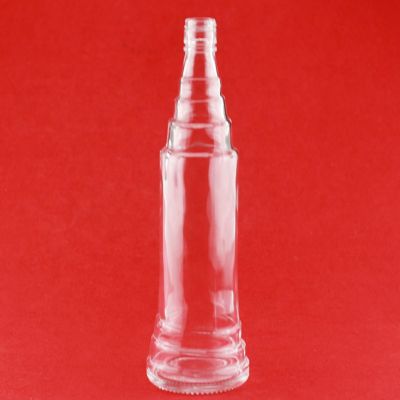 Unique Design Empty Glass Bottle Liquor 750ml Fancy Vodka Glass Bottle With Ropp Cap 