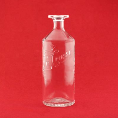 Whisky Decanter Bottle Clear Wide Mouth 700ML Super Flint Wide Mouth Round Glass Bottles 