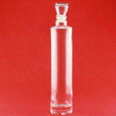 Tall And Thin 750ml Glass Vodka Bottles Super Clear 700ML Glass Wine Bottle Glass Stopper Inner Plastic 