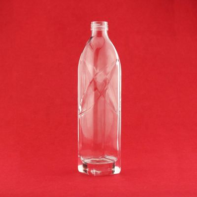 Special Design Vodka Glass Bottles Custom 16oz Embossed Glass Bottle Spirit Glass Bottle With Screw Cap