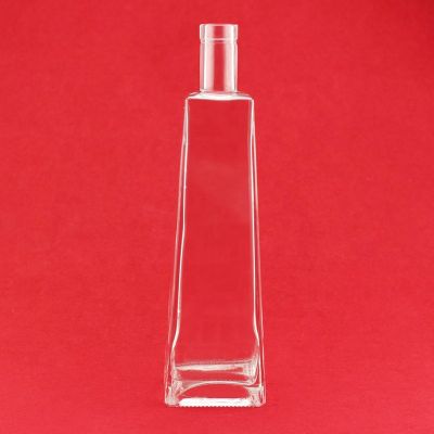 Rectangular 500ml Glass Empty Whiskey Bottle Clear Spirit Glass Bottle Glass Tequila Bottles Wood Cork 