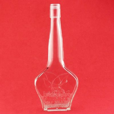 Latest Model Custom Design High Flint Long Neck Embossed Custom Vodka Rum Gin Liquor Glass Bottle Spirits Bottle With Screw Cap 