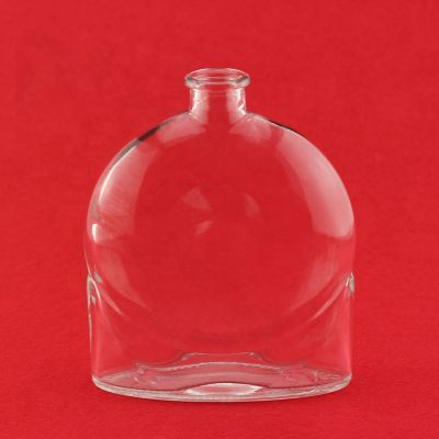 Crystal Flint Custom Made Unique Shape Brandy Vodka Liquor Spirit Glass Bottle With Cork Top 