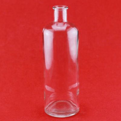 Customized Design 700ml Glass Wine Bottle Short Neck Glass Bottle With Cork 750ml Clear Cylindrical 