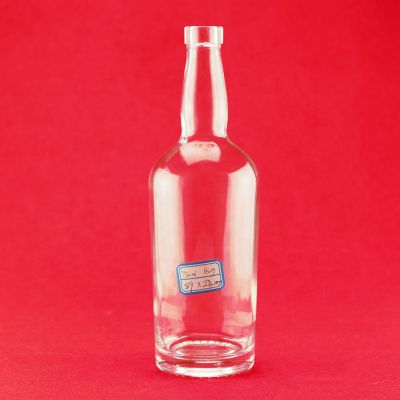 Long Neck Empty 750 ML Glass Bottle for Whisky Round Shape Vodka 750ML Glass Bottle 
