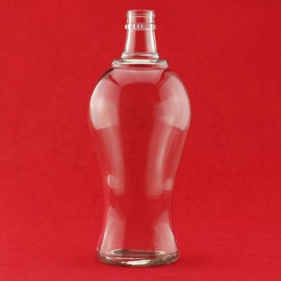 Top OEM Empty Tequila Bottle Flint Curve Glass Bottle 16 oz Clear Vodka Bottles With Lid 