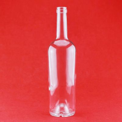 wholesale custom made brandy glass Bottle bottom sunk clear 750cl liquor glass bottle with cork 