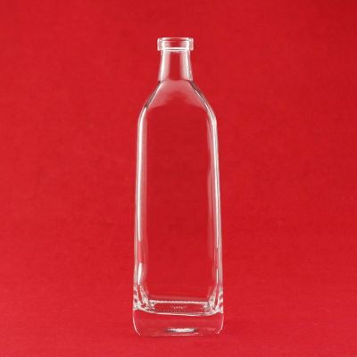 High Quality Square Shape Glass Bottle 750ml Customized Shape Vodka Glass Bottle 