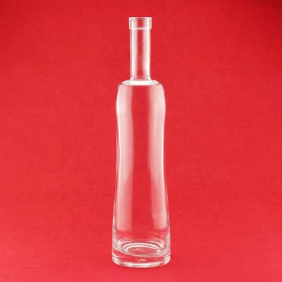 Factory Promotion Round Shape 750ml Glass Bottle Long Neck Tall Thin Vodka Glass Bottles 
