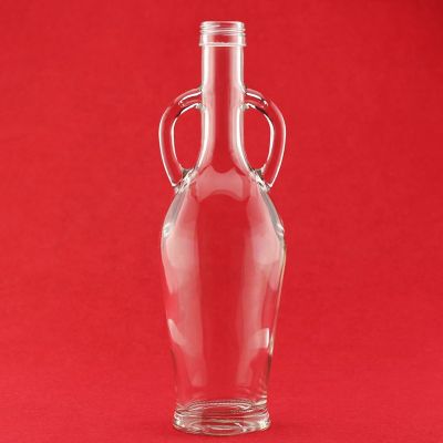 Unique Shape High Quality Custom Tequila Glass Bottle With Double Ear