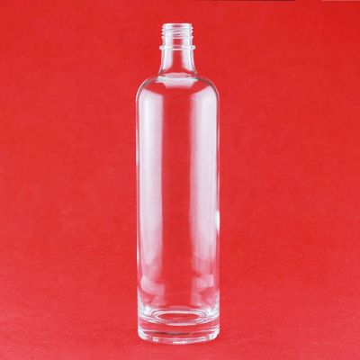wholesale short neck 750ml whiskey bottle thick bottom High End Vodka Bottle Spirit Glass Bottle with screw cap 