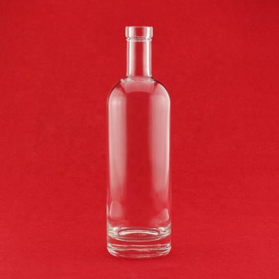 Flawless Smooth Exquisite Round Shape 750ml Whisky Glass Bottle With Cork Stopper 