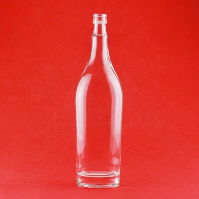 Empty Glass Bottle 750ML Big Belly Shape Glass Bourbon Whiskey Bottle Thread Mouth With Aluminum Cap 