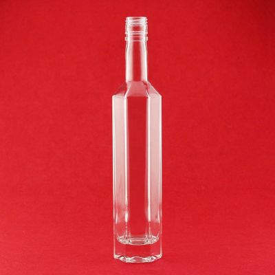 Hot Design Hexagon Tequila Glass Bottles Whiskey Clear Glass Bottle With Ropp Cap 