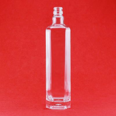 750ml Empty Glass Wine Bottle 500ML Super Flint Glass Rectangle Brandy Bottle Plastic Tamper Proof Cap 