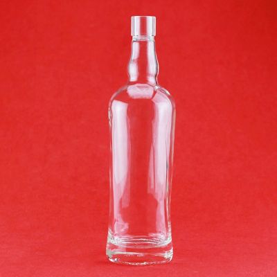 Best Selling Fashion Design Custom Made 750ml wine glass bottle brandy rum gin whisky glass bottle With cork 