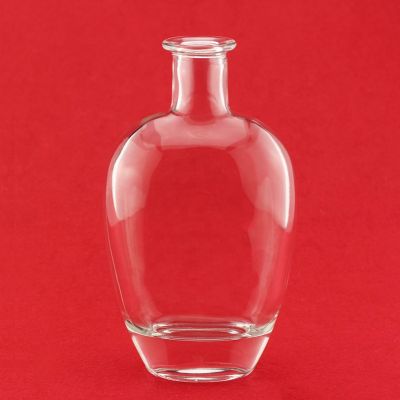 Low Price Good Color Thickness Bottom Unique Shape Tequila Glass Bottle With Cork Top 