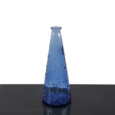 Factory Selling Glass Bottle Elegant High End Blue Color Tequila Glass Bottle Made In China 
