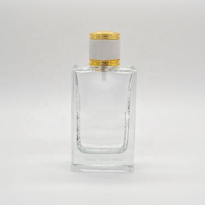 High Quality Classic Transparent Rectangular Glass Men Perfume Bottle 100ml