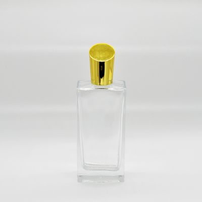 Gold cover rectangular glass perfume bottle Simple fashion perfume bottle 