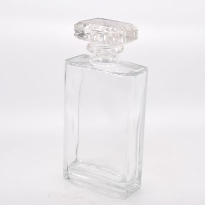 Wholesale custom 100ml simple pure transparent glass perfume bottle 