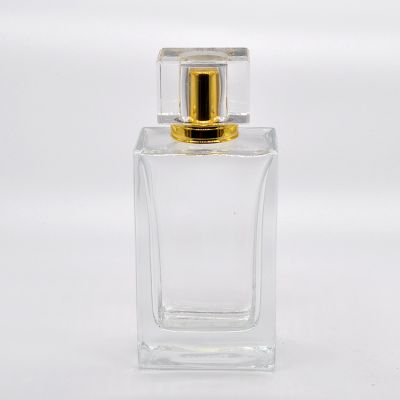 Factory direct classic 100ml rectangular perfume glass bottle with cap 