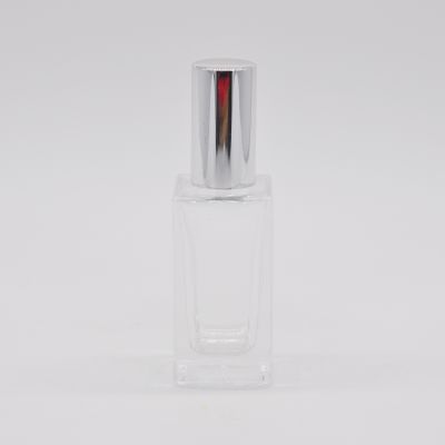 Empty designed high quality wholesale transparent OEM rectangle glass perfume bottle with pump sprayer 