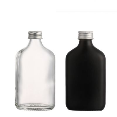 Custom Products Simple Flat Clear Empty Liquor Wine Glass Bottles 50ml with screw 