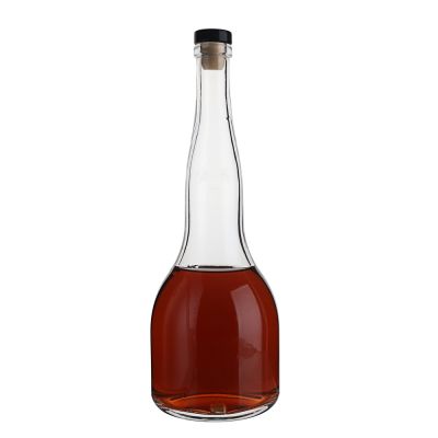 Manufacturer special shape 700 ml wine bottle liquor bottle with stopper lid 