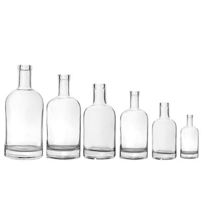 Customized frosted 375ml 500ml 750ml vodka bottle wine liquor glass bottle gin bottles with cork stopper 