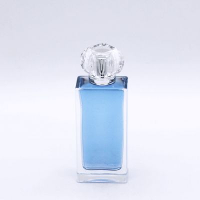 100ml square cylindrical transparent smooth empty glass perfume bottles 