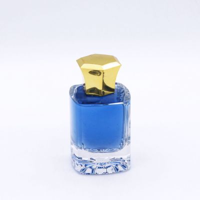 square 100ml transparent exquisite high quality wholesale perfume glass bottle
