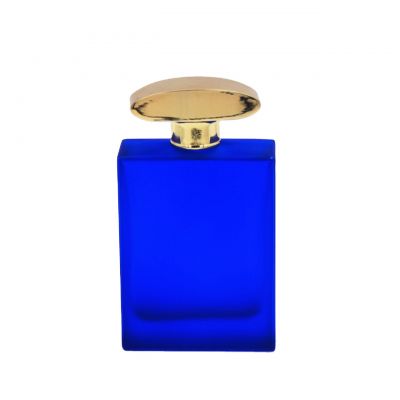 good quality blue empty vintage cosmetic perfume spray 100ml glass bottle for sale 