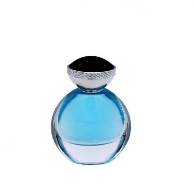 high quality luxury clear cosmetic 50ml round perfume spray bottle glass for sale 