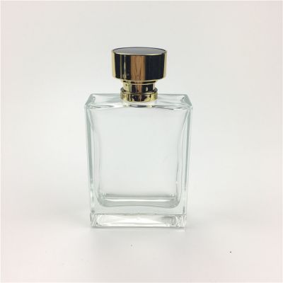 Good quality empty clear glass big square perfume bottle for male 