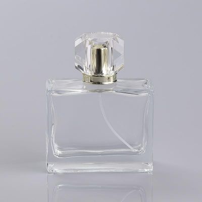 supplier design new shape high quality clear empty spray perfume bottle 100ml glass