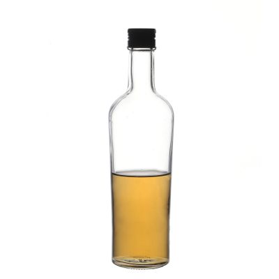 Hot Sale Round Flint 500ml Screw Cap Clear Customize Wine Glass Bottle Wholesale 