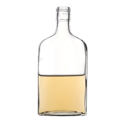 Factory Supply Customize Lead Free Flat Empty Cheap 250ml Glass Bottle for Liquor 