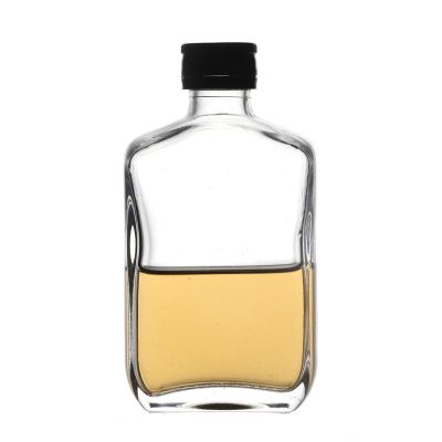 Wholesale Recyclable Empty Flat Screw Top Small Glass Bottle for Liquor 