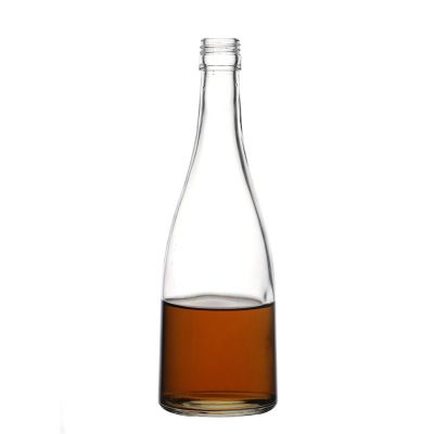 Hot Sale High Quality Round Flint Empty Clear Glass Bottle Manufacturers 