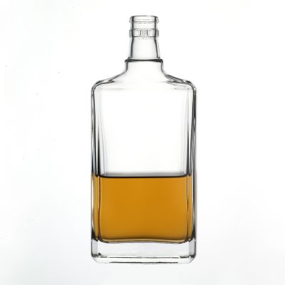 Wholesale High Quality Clear Flint Square Customize 450ml Glass Bottle for Liquor 
